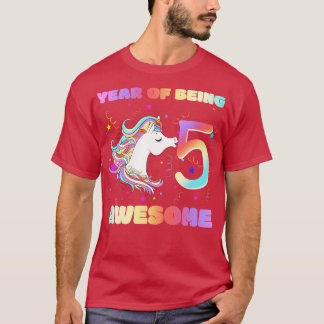 Niedliches Einhorn 5 Jahre Phantastisch 5. Geburts T-Shirt
