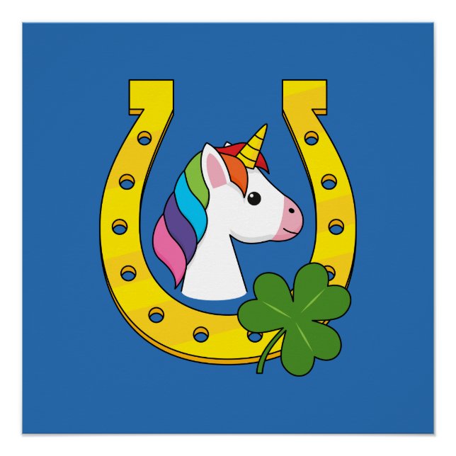 Niedliches Einhorn am St. Patrick's Day Poster (Vorderseite)