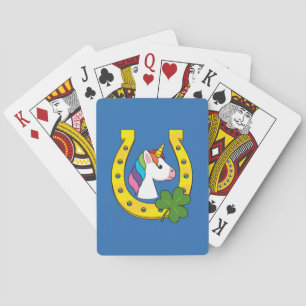 Niedliches Einhorn am St. Patrick's Day Spielkarten