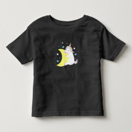 Niedliches Einhorn auf dem Mond - Custom Baby Girl Kleinkind T-shirt
