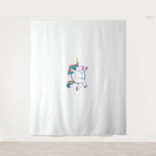 Niedliches Einhorn auf einem Luftschleier - Magisc Wandteppich