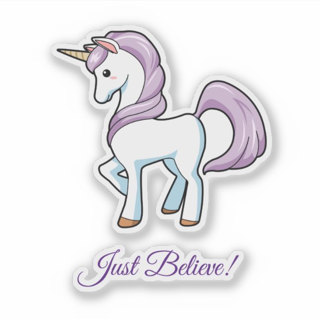 Niedliches Einhorn Aufkleber (Vorderseite)