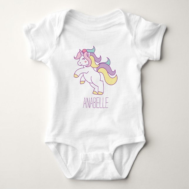 Niedliches Einhorn Baby Strampler (Vorderseite)