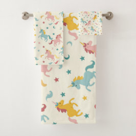 Niedliches Einhorn Badhandtuch Set