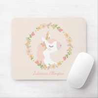 Niedliches Einhorn Blumenkraut Rosa Individuelle N