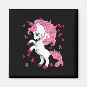 Niedliches Einhorn Brustkrebs Bewusstsein Pink Rib Magnet