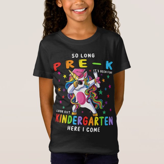 Niedliches Einhorn Dabbing so lange vor dem K Kind T-Shirt (Vorderseite)
