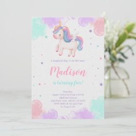 Niedliches Einhorn Geburtstag Magisches Einhorn Einladung