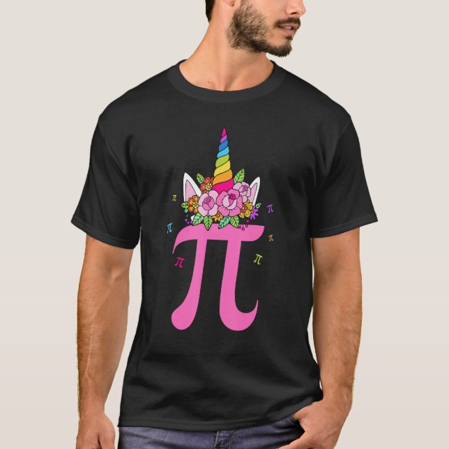 Niedliches Einhorn Gesicht Pi Day Kinder Mädchen F T-Shirt (Vorderseite)