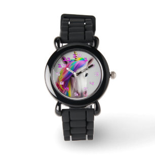 Niedliches Einhorn Girl Rainbow Hair Armbanduhr