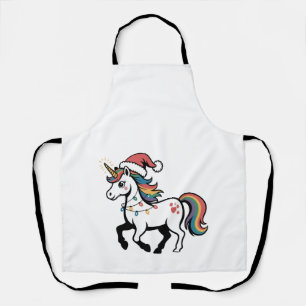 Niedliches Einhorn Hirschrecken Weihnachtslicht So Schürze