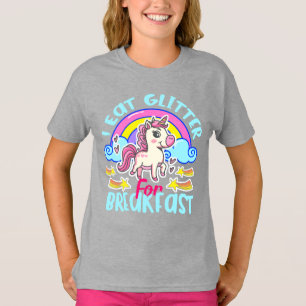 Niedliches Einhorn Ich esse Glitzer zum Frühstück T-Shirt