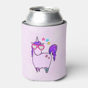 Niedliches Einhorn in Herz-Brille Dosenkühler