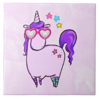 Niedliches Einhorn in Herz-Shaped-Brille