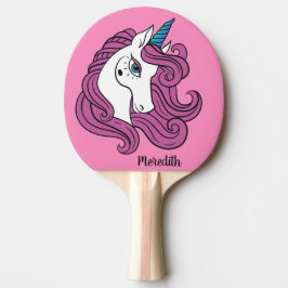 Niedliches Einhorn-individuelle Name- und Farbpong Tischtennis Schläger