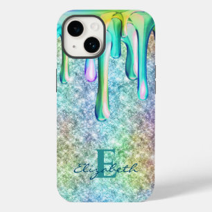 Niedliches Einhorn Iridescent Glitzer Tropfen Imit Case-Mate iPhone 14 Hülle