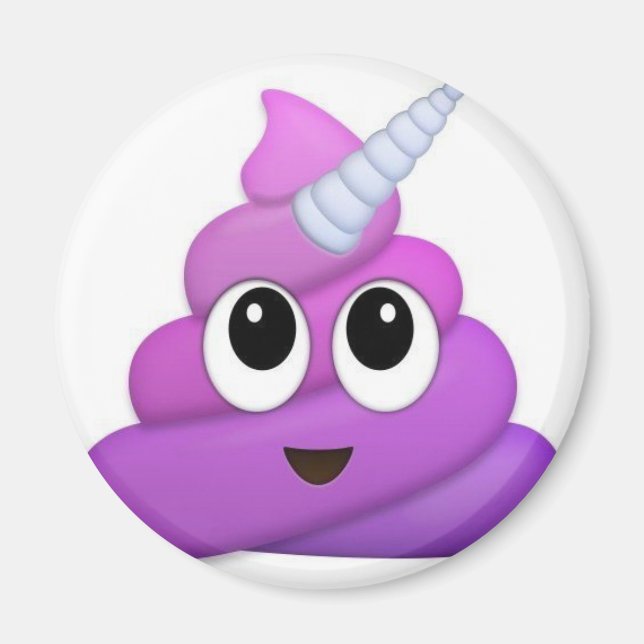 Niedliches Einhorn Kackte Emoji Magnet (Vorne)