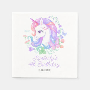 Niedliches Einhorn Kindergeburtstag für alle Alter Serviette