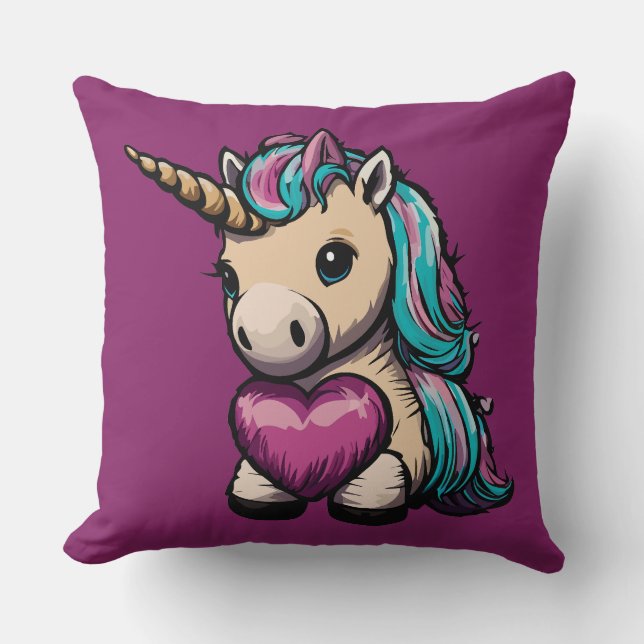 Niedliches Einhorn Kissen (Vorderseite)