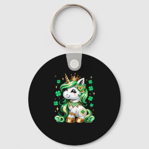 Niedliches Einhorn Kleeblatt St Patricks Day Girls Schlüsselanhänger