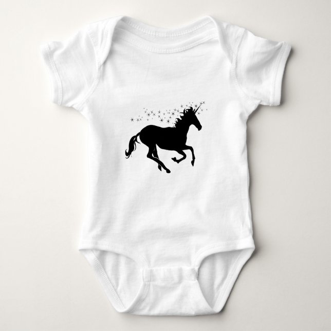 Niedliches Einhorn-Laufen und Sterne Baby Strampler (Vorderseite)