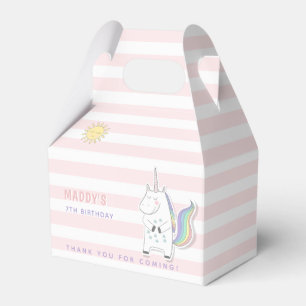 Niedliches Einhorn - Lavendel Streifen Kindergebur Geschenkschachtel