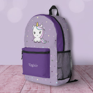 Niedliches Einhorn Lila Bedruckter Rucksack