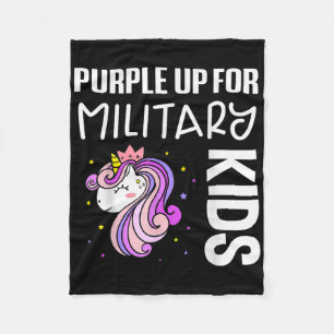 Niedliches Einhorn, Lila für militärische Kinder Fleecedecke
