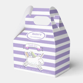 Niedliches Einhorn - Lila gestreifter Kindergeburt Geschenkschachtel