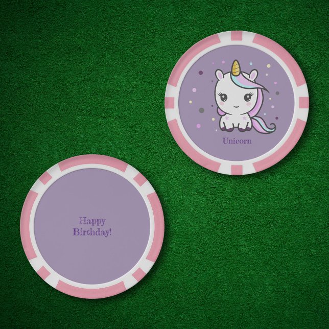 Niedliches Einhorn Lila Pokerchips (Cute Unicorn Purple Poker Chips)