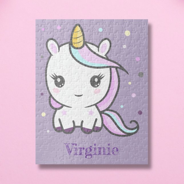 Niedliches Einhorn-Lila-Puzzle (Cute Unicorn Purple Puzzle)