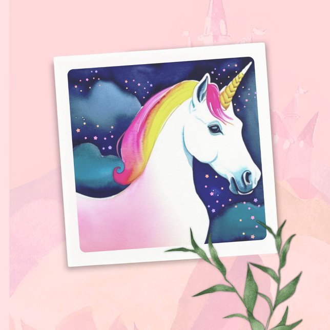 Niedliches Einhorn Magical Stars Girl Serviette (Von Creator hochgeladen)