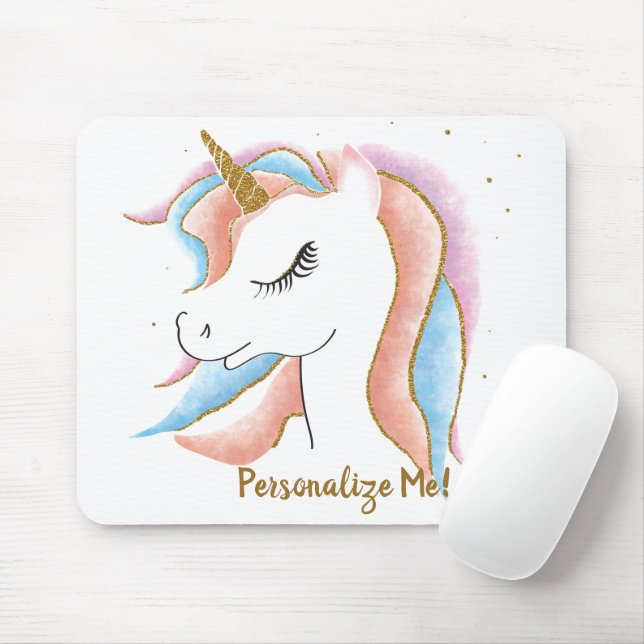 Niedliches Einhorn Magische Pastelle Gold Personal Mousepad (Mit Mouse)