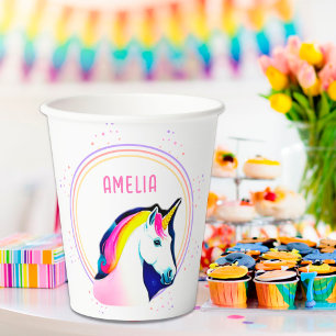 Niedliches Einhorn Magische Sterne Mädchen Geburts Pappbecher