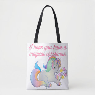 Niedliches Einhorn Magische Weihnachten Ugly Xmas Tasche