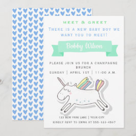 Niedliches Einhorn | Meet & Greet New Baby Einladung