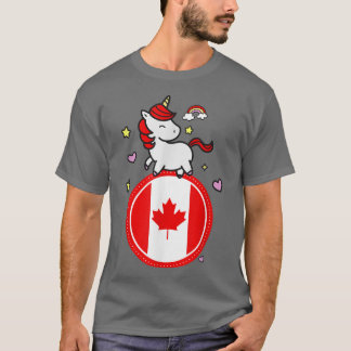 Niedliches Einhorn mit Kanada T-Shirt
