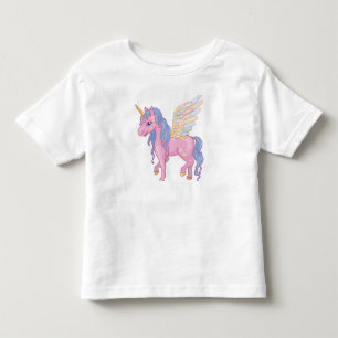 Niedliches Einhorn mit Regenbogenillustrierung Kleinkind T-shirt