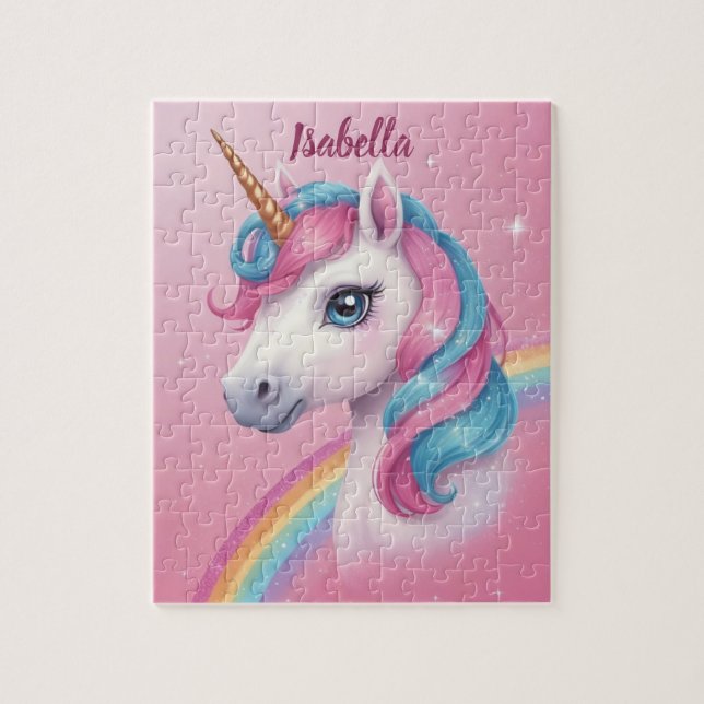 Niedliches Einhorn mit schöner Mane Personalisiert (Vertikal)