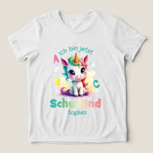 Niedliches Einhorn mit Seifenblasen - Schulkind Tri-Blend Shirt