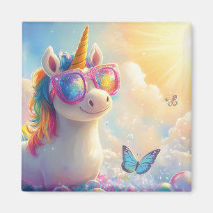 Niedliches Einhorn mit Sonnenbrille: Magisch und S Magnet