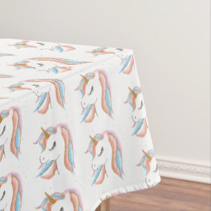 Niedliches Einhorn Pastel Rainbow Rectangle Tischdecke