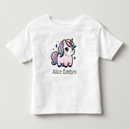 Niedliches Einhorn Personalisiert Kleinkind T-shirt
