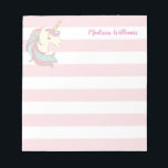 Niedliches Einhorn Pony Magic Fantasy Girly Pink S Notizblock<br><div class="desc">Niedliches Einhorn Pony Magic Fantasy Girly Pink Stripes Notepad</div>