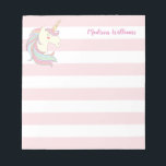 Niedliches Einhorn Pony Magic Fantasy Girly Pink S Notizblock<br><div class="desc">Niedliches Einhorn Pony Magic Fantasy Girly Pink Stripes Notepad</div>