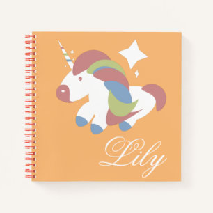 Niedliches Einhorn-Prancing Sparkle Burst Design Notizbuch