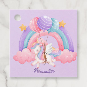Niedliches Einhorn Regenbogen Farbige Kinder Perso Geschenkanhänger