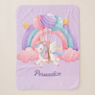 Niedliches Einhorn Regenbogen Farbige Kinder Perso Sherpadecke