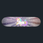 Niedliches Einhorn, Regenbogen, Galaxie Skateboard<br><div class="desc">Niedliches Einhorn auf galaxischem Hintergrund.</div>