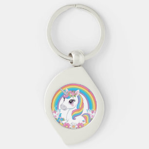 Niedliches Einhorn-Regenbogen Magisches Fantasiege Schlüsselanhänger